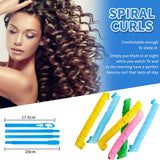 28 Pieces Hair Curlers Spiral Curls No Heat Wave Hair Curlers Styling Kit with 2 Pieces Styling Hooks for Most Kinds of Hairstyles (Assorted Color, 65 cm)