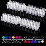 480 Tips False Nail Tips Color Chart, Nail Art Color Display Card Board Template with Adhesive Sticker for Colorful Nail Polish (Transparent)