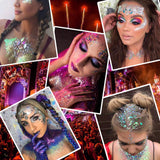 10Sets Halloween Mermaid Festival Face Jewels Rave Face Gems Glitter Festival Body Jewels Sticker Glitter Face Rhinestone eye Stickers Temporary tattoos Glitter Rave & Party Accessories