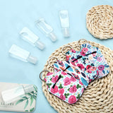 18 Sets Empty Travel Bottle Keychain Holder Set Leak-proof Refillable 30 ml/ 1 oz Empty Bottle Portable Travel Bottle Container with Flip Cap and 2 Silicone Funnel for Travel (Stylish Pattern)