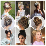 2PCS Messy Bun Hair Piece Thick Updo Scrunchies for Women Curly Wavy Messy Bun Juva Bun Extensions for Thin Hair Synthetic Chignon Hairpiece Scrunchie Scrunchy Updo Bun(8#)