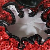 Kella Milla Stylish Satin Shower Cap, Red Glitter/Black Rose