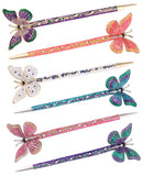 LiveZone Fashion Hair Decor Chinese Traditional Style Women Girls Hair Stick Hairpin Hair Making Accessory with Butterfly,Blue