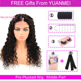Deep Wave Closure Wig Human Hair 9A Brazilian Virgin Human Hair 4x4 Lace Closure Wigs Pre Plucked With Baby Hair Natural Color for Black Women ( 18Inch )