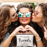3 Pieces Good Friend Gifts Cosmetic Bag for Women, Funny Long Distance Friendship, Birthday, Moving Away, Christmas Gifts Makeup Bags Travel Cases for Good Friends Bestie Soul Sister Her