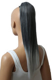 PRTTYSHOP Hair Piece Pony Tail Extension Draw String Voluminous Straight Heat-Resisting 22" gray mix # 1Tgray PH513