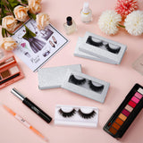 100 Pieces Empty Eyelash Case Set, 50 Empty Eyelash Boxes Lash Box Packaging Glitter Paper Eyelash Storage Box, 50 Empty Eyelash Boxes Tray False Eyelash Storage Box Packing Eyelash Lid Tray (Silver)