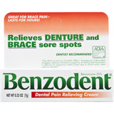 Benzodent Denture Cream .25 Oz, Pack of 18