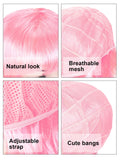 12 Pieces Short Bob Hair Wigs Daily Party Colorful Hairpiece Cosplay Costume Wigs Short Straight Wig for Women Party Supplies