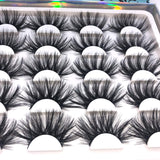 10 Pairs 8D 25mm Mink Eyelashes Faux Dramatic False Eyelashes Fluffy Long Fake Eyelashes Pack Handmade Eyelashes Extension Soft Queen Lashes Reusable Bold Makeup Women Gifts Box (Tiffany A02-10Pair)
