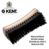 Kent BRD6 Small Travel Men's Beard and Mustache Brush, Natural Boar Bristle for Flawless Shaping and Grooming. Ergonomic Grip Wood Handle. Dry or Wet Beard, Distributes Oils and Balms. Made in England