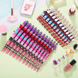 30 Sets 720 Pieces Medium Square Press on Nails Fingernails Glossy False Nail Full Cover Artificial Fake Nail Colorful Acrylic Nail Tip Kit for Nail Art Salon (Dark Colors)