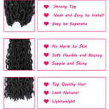 18 Inch Wavy Gypsy Locs Crochet Hair Tricolour Braiding Hair Gypsy Faux Locs Crochet Hair 3 Tone Ombre Curly Goddess Faux Locs Butterfly Locs Crochet Hair 24 Strands African Roots Braid(6Pcs,1B)