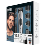 Braun MGK7020 10-in-1 Beard Head and Body Trimmer with AutoSense Technology Stainless Steel Trimmer Head Black/Silver