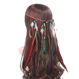 AWAYTR Feather Headband Festival Headwear - Bohomia Feather Rope Crown Headdress For Woman Girls