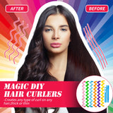 30 Pieces Hair Curlers Spiral Curls Styling Kit No Heat Hair Curlers Heatless Spiral Curlers Hair Rollers Wave Styles with 2 Pieces Styling Hooks for Most Hairstyles (65 cm, Mixed Color)