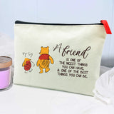 WIEZO-USA A Friend is One of The Nicest Things, The Best Friendship Gift to Friends,Winnie The Pooh Gift, Makeup Bag Gift