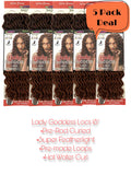 LADY GODDESS Locs All Natural Texture & Crochet Made Loops with Quick & Easy Installation - Synthetic Hair Crochet Braids Pre Looped (18, MT1B/30)