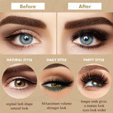 Ponwec 10 Pairs Magnetic Eyelashes and Magnetic Eyeliner Kit for 3D Magnetic Lashes Natural Look, Come with Professional Applicator Reusable&Waterproof 3D Lashes With Tweezers(5 Looks)
