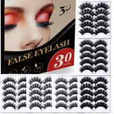 30 Pairs of 3D 6D False Eyelashes Kit Dramatic Soft Thick Handmade False Eyelashes with 6 Kinds Different Density for Women and Girls Natural Look