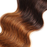 2 Tone Ombre Hair Brazilian Virgin Hair Body Wave 3 Bundles Hair Weaves Human Hair Extensions T4/30 Medium Brown/Medium Auburn(10 12 14)