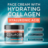 Collagen Face Cream for Women - Anti Wrinkle Cream for Face with Hyaluronic Acid & Vitamin C - Day & Night Cream for Women Anti Aging Face Moisturizer - Top-rated USA Made Facial Moisturizer for Women