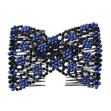 6 Pieces Magic EZ Combs, Stretch Flower Beaded Hair Combs Elastic Bowknot Hair Clips Stretchy Hair Hairpins for Women Girls DIY Thick & Thin Hair Styling Accessories Random Color