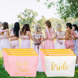 8 pieces Bridal Shower Makeup Bag Bride Tribe Canvas Cosmetic Makeup Bag Toiletry Pouch Gifts Bag for Bridesmaid Proposal Box Bachelorette Parties, Weddings and Bridal Showers (Color Set 1)