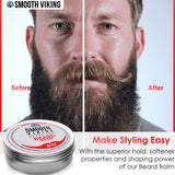Smooth Viking Beard Balm For Men - Natural Leave-In Beard Softener Conditioner With Essential Oil & Bees Wax - Strong Hold Styling Care Beard Balm To Boost Healthy Beard And Mustache Growth - 2 Oz