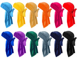 12 Packs Velvet Durag for Men and Women Unisex Crushed Velvet Waves Durags Cap Long Tail Headwrap Durag Turban Hat Head Wrap with 4pcs Stocking Cap Long Wide Straps Do Rag Durag Pirate Hat