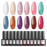 TOMICCA Glitter Gel Nail Polish Set 12 Pcs Soak Off UV LED Sparkle Glitter Red Pink Shimmer Gel Polish DIY at Home Nail Art Salon Gel Polish Starter Kit