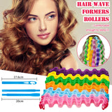 30 Pieces Hair Curlers Spiral Curls Styling Kit No Heat Hair Curlers Heatless Spiral Curlers Hair Rollers Wave Styles with 2 Pieces Styling Hooks for Most Hairstyles (25 cm,Mixed Color)