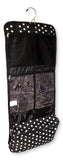 Hanging Toiletry Cosmetic Organizer Bag Roll up for Storage Travel Custom Embroidery Available (Black White Dots)