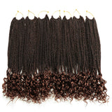 7 Packs 14 Inch Box Braids Crochet Hair Crochet Box Braids with Curly Ends Goddess Box Braids Crochet Hair Curly Prelooped Crochet Hair Bohemian Box Crochet Braids Hair For Black Woman (14 Inch, T30#)