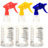 Youngever 3 Pack Empty Spray Bottles, Spray Bottles for Cleaning Solutions, All - Purpose with Clear Finish, Pressurized Sprayer, Adjustable Nozzle, Printed Measurements and Checkbox (32 Ounce)