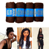 4 Packs Brazilian Wool Hair Yarn, Wool Yarn for Hair Jumbo Braiding& Senegalese Twisting Wool Hair Attachment Knitting Hair Braids (Red Brown)