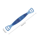 Body and back brush, 100% Silicone, [106 cm or about 40 in] in length, soft bristles, lathers well, long belt size, multiple colors, free hanger included (Blue)