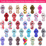 Chapstick Holder Keychain Bulk, Cludoo 30Pcs Chapstick Lip Balm Lipgloss Lipstick Holder Keychains for Lipstick, Chapstick, Lip Balm, lanyards, 30 Vibrant Colors
