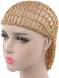 WEEGCN Women Girl Hair Net Fashion Bun Cover Crochet Hair Snood for Sleeping Ballet Dance Skating Pack of 4 (Multicolor2)