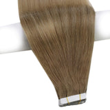YoungSee Tape in Extensions Balayage Human Hair Platinum Blonde Mixed Light Brown Ombre Tape in Hair Extensions Human Hair 18 Inch 20pcs 50g