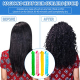 28 Pieces Hair Curlers Spiral Curls No Heat Wave Hair Curlers Styling Kit with 2 Pieces Styling Hooks for Most Kinds of Hairstyles (Assorted Color, 65 cm)