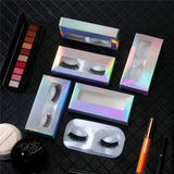 50 Pieces Empty Eyelash Case Boxes Lash Box Packaging Empty Lash Boxes Glitter Paper Cardboard Plastic Eyelash Storage Box False Lashes Cases Holder (Multicolor)