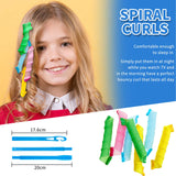28 Pieces Hair Curlers Spiral Curls No Heat Wave Hair Curlers Styling Kit with 2 Pieces Styling Hooks for Most Kinds of Hairstyles (Assorted Color, 45 cm)