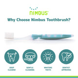 Nimbus Extra Soft Toothbrushes (Compact Size Head), Periodontist Design Tapered Bristles for Sensitive Teeth and Receding Gums, Individually Wrapped Plaque Remover Travel Toothbrush (5 Pack, Colors May Vary)