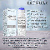Razor Bump Stopper Solution for Ingrown Hair - Skin Care Treatment for Face, Neck, Bikini Area, Legs and Underarm Area - After Shave Serum for Men and Women - With Salicylic Acid, Glycolic Acid