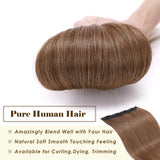 S-noilite 20Inch One Piece Clip in Human Hair Extensions Invisible 5 Clips Clip on Hair Extension Remy Hair 50g 3/4 Full Head Long Silky Straight For Women Gifts #6 Light Brown