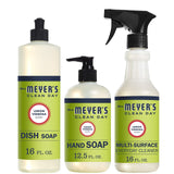 Mrs. Meyer's Clean Day Kitchen Essentials Set, Includes: Hand Soap, Dish Soap, and Multi-Surface Cleaner, Lemon Verbena Scent, 3 Count Pack