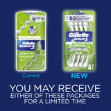 Gillette Sensor3 Men's Disposable Razor, Sensitive, Mens Razors / Blades, 8 Count (Pack of 2)