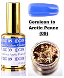 DND DC MOOD Gel Polish, Premium Temperature-Activated Nail Polish, HOT or COLD, Daisy Nails Heat Change Color (with bonus side Glitter) Made in USA (Cerulean to Arctic Peace (09))