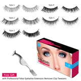 Goldrose Beauty 50 Pairs 5 styles Lashes Pack False Eyelashes Natural Look Wispies,Handmade Fake Eyelashes Extension,Fashion Thick Soft,Can be Reusabled,with a Free Stainless Steel Eyelash Tweezers